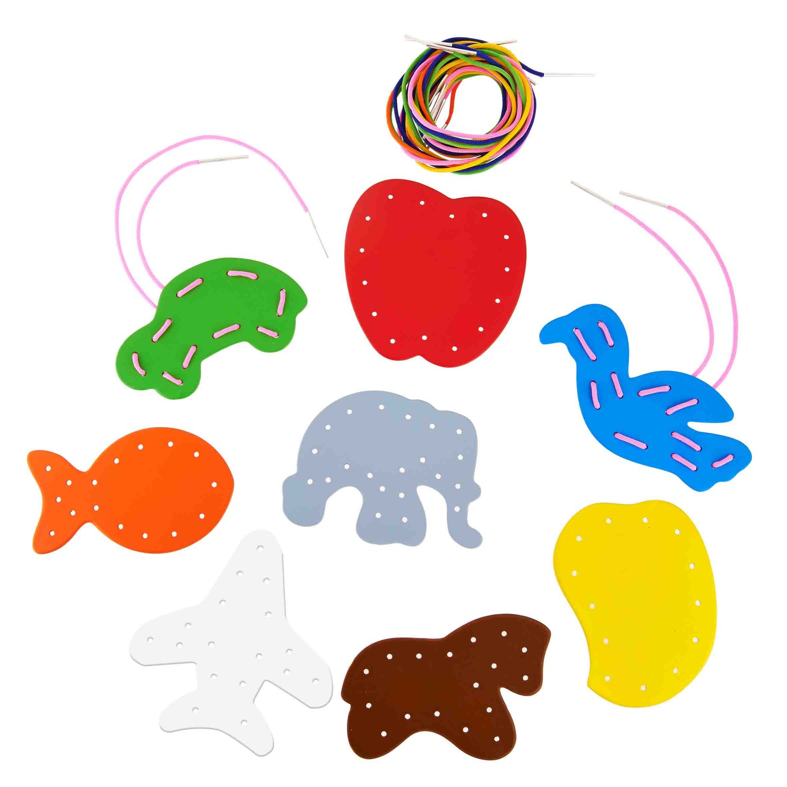 Lacing Objects - Fine Motor Lacing Set To Build Focus, Coordination, And Pre-writing Confidence