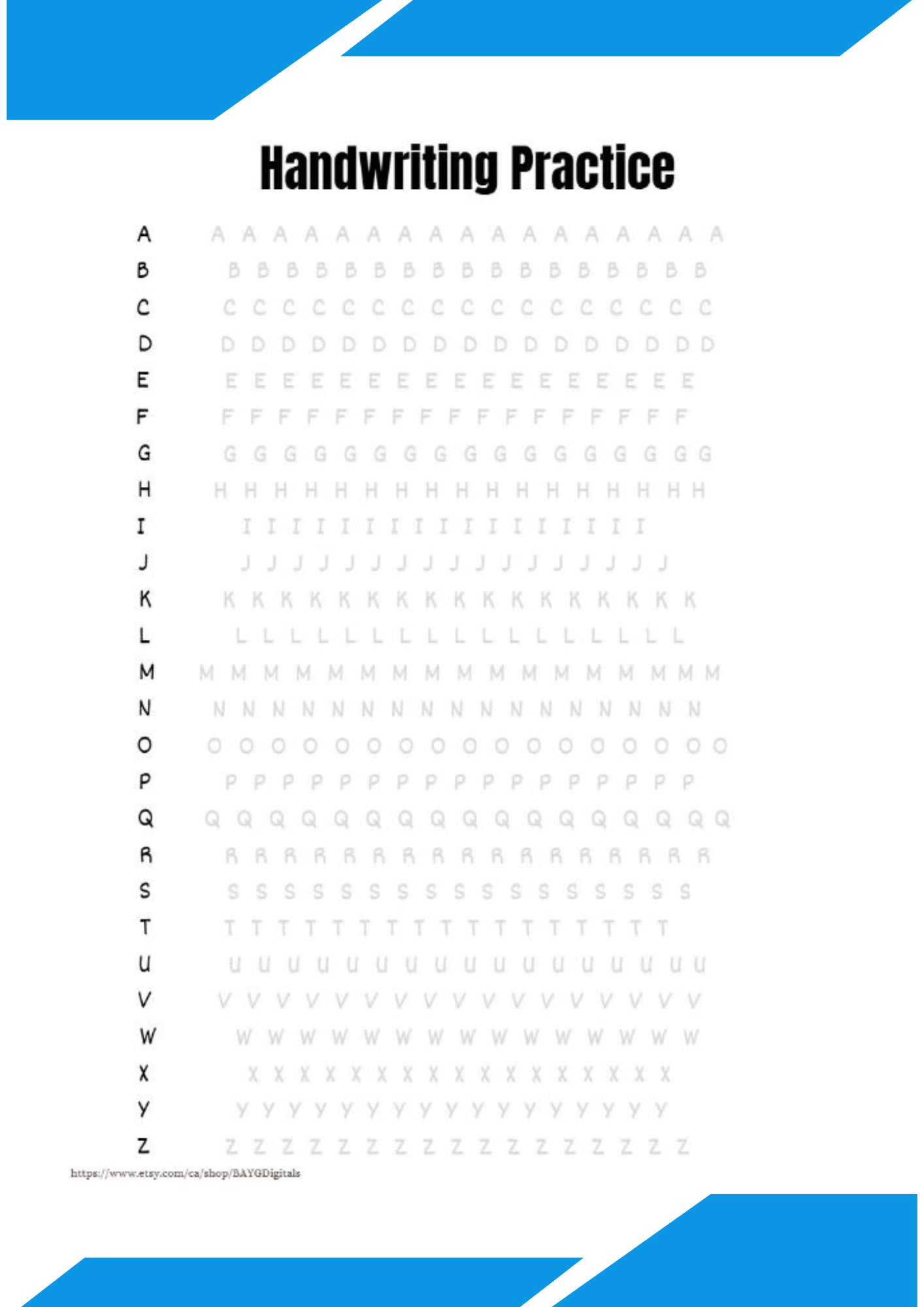 Handwriting Tracing