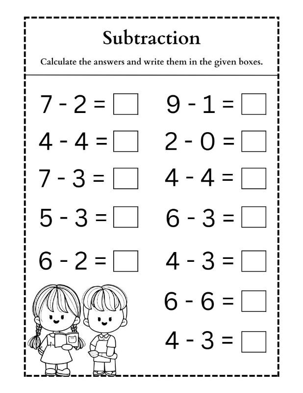 Subtraction Made Easy: Step-by-Step Worksheets