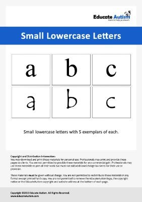 Small Lowercase Letters - Educate Autism