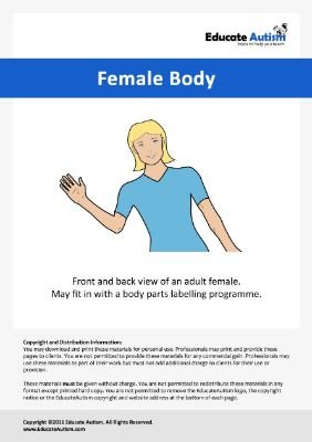 Female Full Body Anatomy for Autism Education