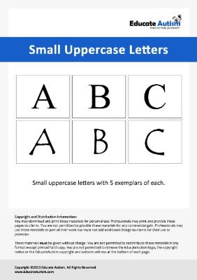 Small Uppercase Letters - Educate Autism