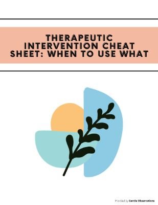 Therapeutic Intervention Cheat Sheet