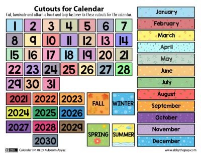 Visual Learning Calendar for Autism-Friendly Classrooms