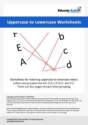 Uppercase to Lowercase Worksheets - Educate Autism