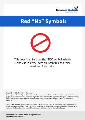 NO Symbols - Educate Autism