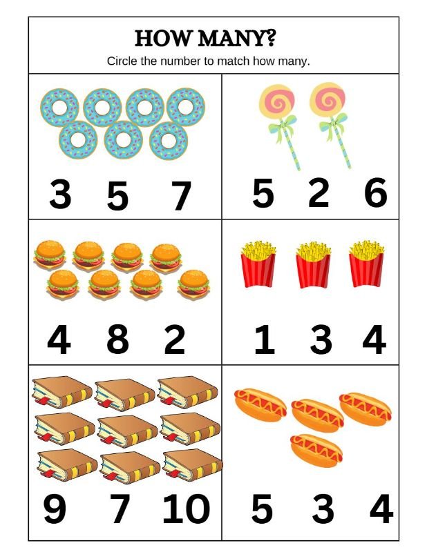 "How Many" Counting Worksheets
