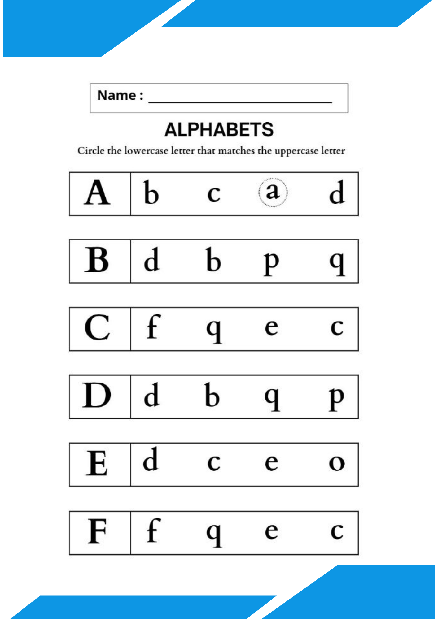 Matching Activities