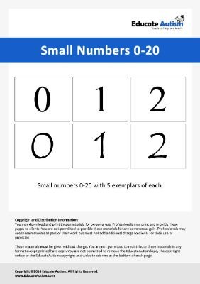 Small Numbers 0-20 - Educate Autism