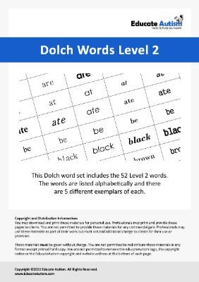 Primer Dolch Words for Reading Foundations