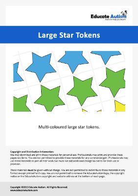 Large Star Tokens - Educate Autism
