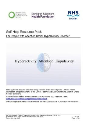 Self-Help Resource Pack for People with Attention Deficit Hyperactivity Disorder