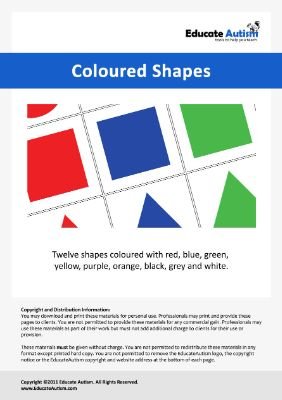 Coloured Shapes for Visual Learning