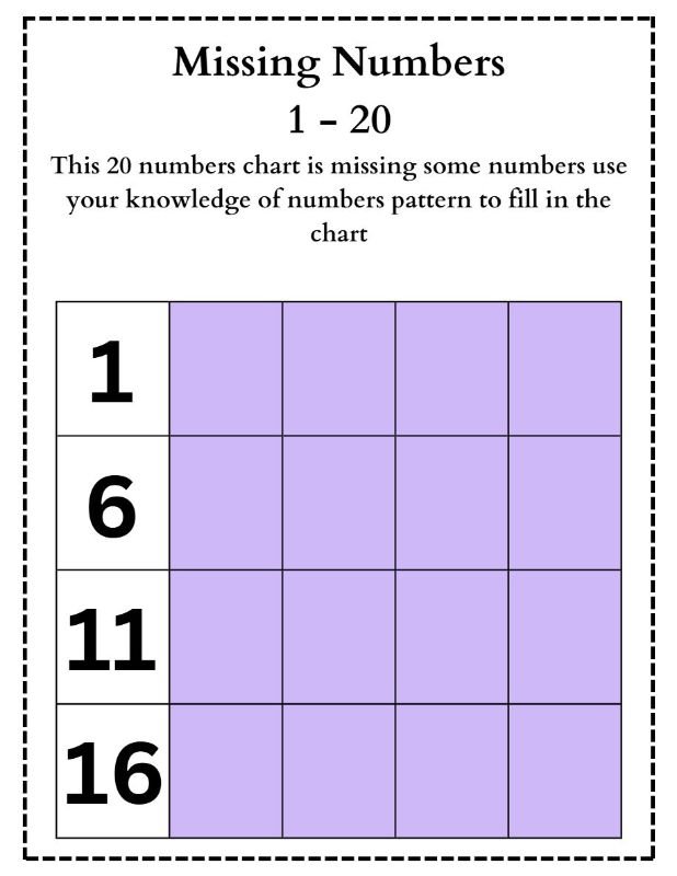 Missing Numbers Puzzle: Early Math Skill Development