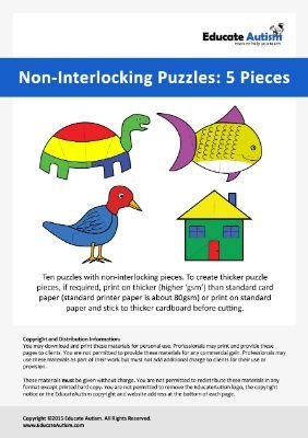 Five Piece Puzzles - Educate Autism