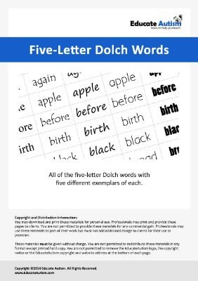 Mastering Five-Letter Dolch Words