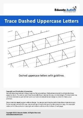 Trace Uppercase Dashed - Educate Autism
