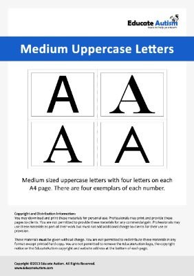 Medium Uppercase Letters - Educate Autism