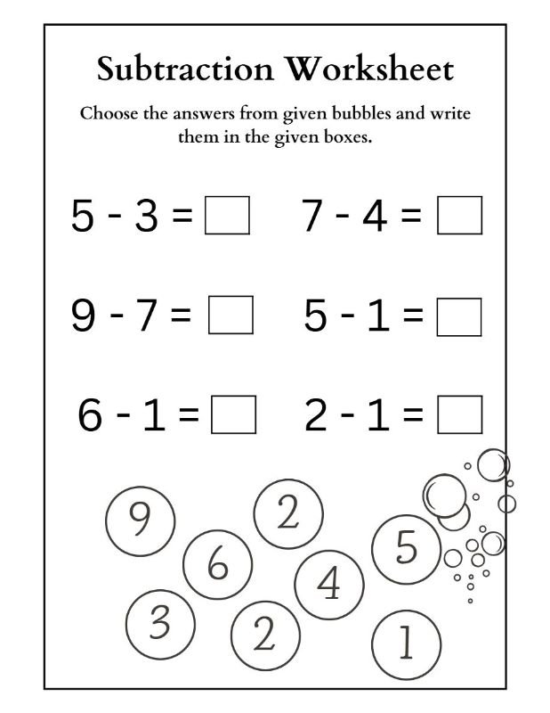Subtraction Made Easy: Step-by-Step Worksheets