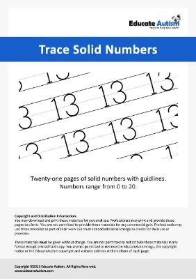 Trace Numbers Solid - Educate Autism