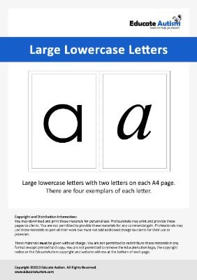 Large Lowercase Letters - Educate Autism