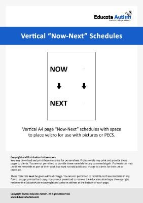 Vertical Now-Next Schedules - Educate Autism