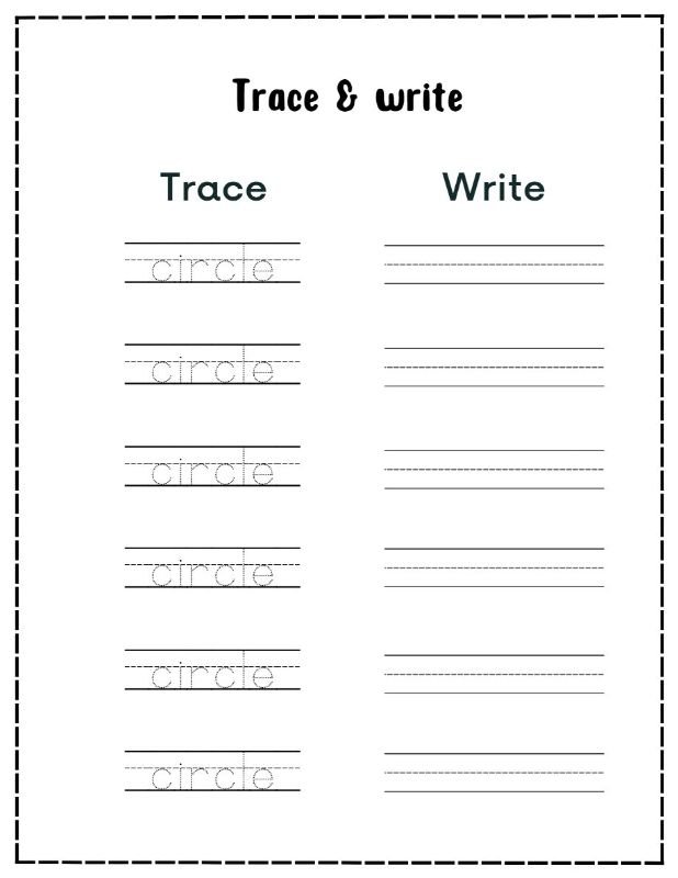 Trace and Write Practice Sheet