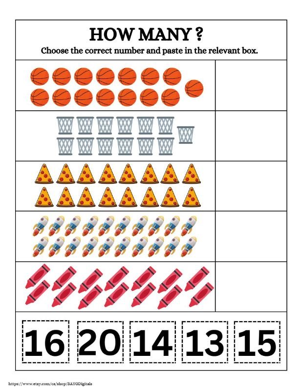 "How Many" Counting Worksheets