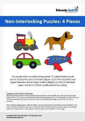 Four Piece Puzzles - Educate Autism