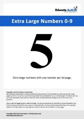 Extra Large Numbers 0-9 - Educate Autism
