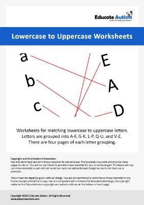 Lowercase to Uppercase Worksheets - Educate Autism
