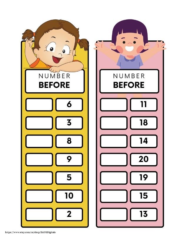 Before and After Sequencing Worksheets