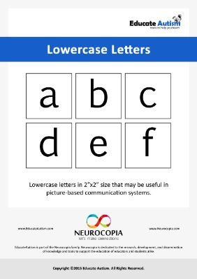 Picture Cards Lowercase Letters - Educate Autism