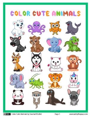 Color Cute Animals: A Creative Coloring Book for Kids