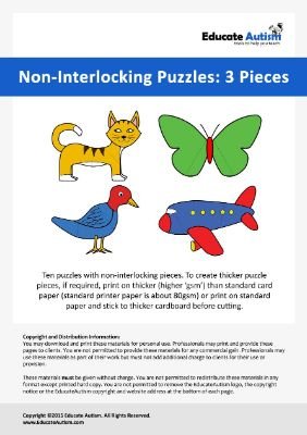 Three Piece Puzzles - Educate Autism