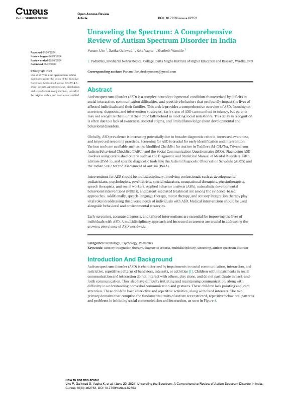 Autism in India: A Comprehensive Review
