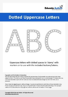 Dotted Uppercase Letters - Educate Autism