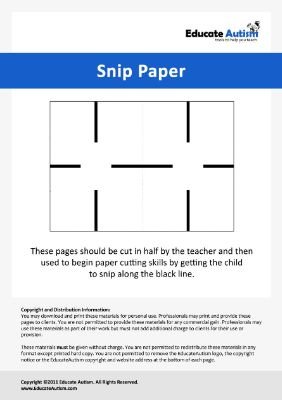 Cut the Paper - Educate Autism