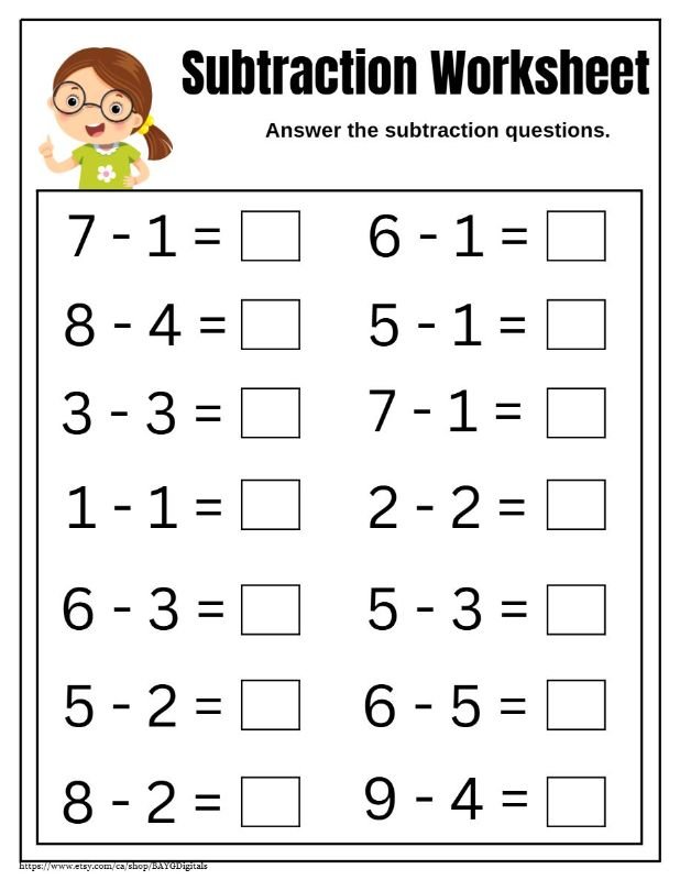 Subtraction Made Easy: Step-by-Step Worksheets