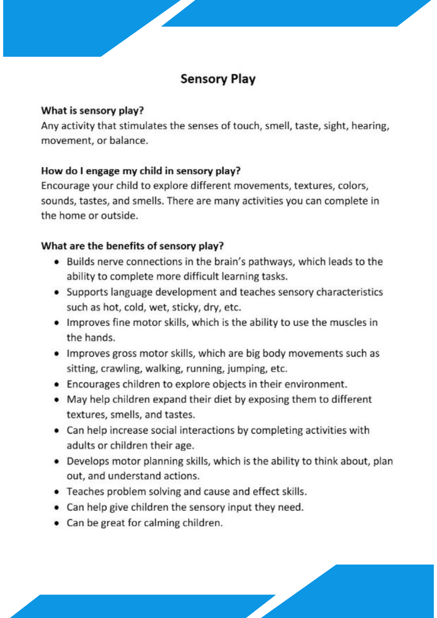 Sensory Play Activities for Autism