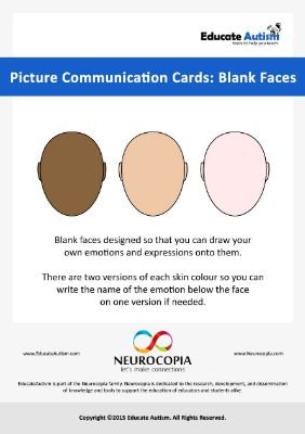 Picture Cards Basic Faces - Educate Autism