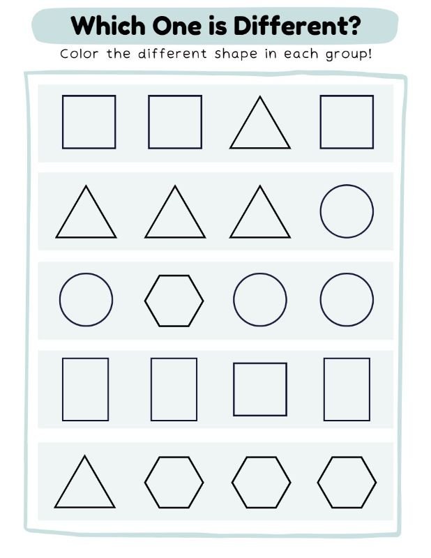 Color Different Shape