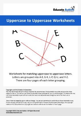 Uppercase to Uppercase Worksheets - Educate Autism