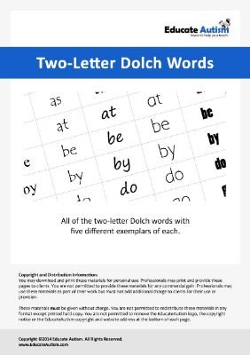 Two-Letter Dolch Words for Foundational Learning