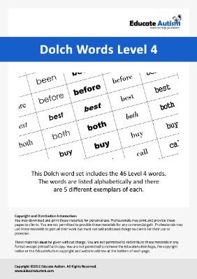2nd Grade Dolch Words for Literacy Skills