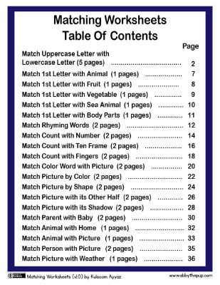 Matching Worksheets: Engaging Visual Learning Activities
