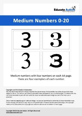 Medium Number 0-20 - Educate Autism