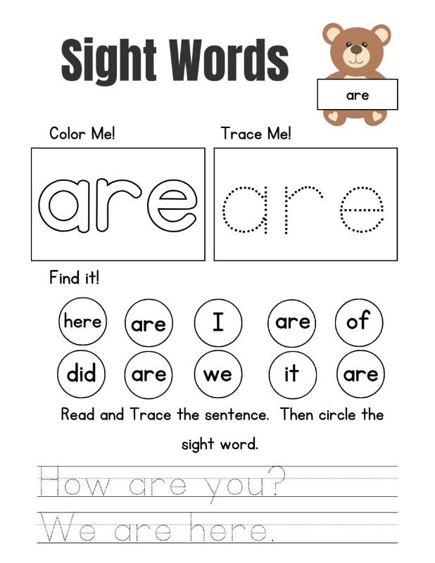 Beginner Tracing Sheet