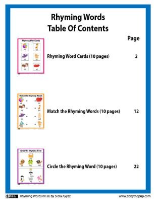 Exploring Rhyming Words Activities