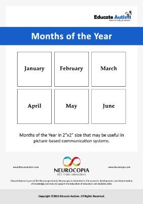 Picture Cards Months of the Year - Educate Autism